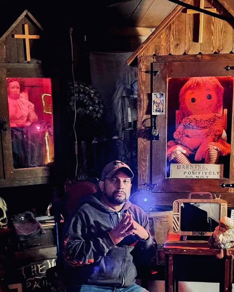 Dan with the Annabelle doll