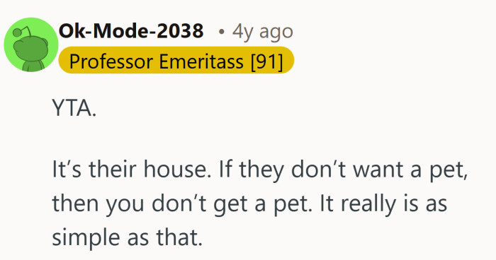 When the debate gets boiled down to ownership, authority, and a very firm no.