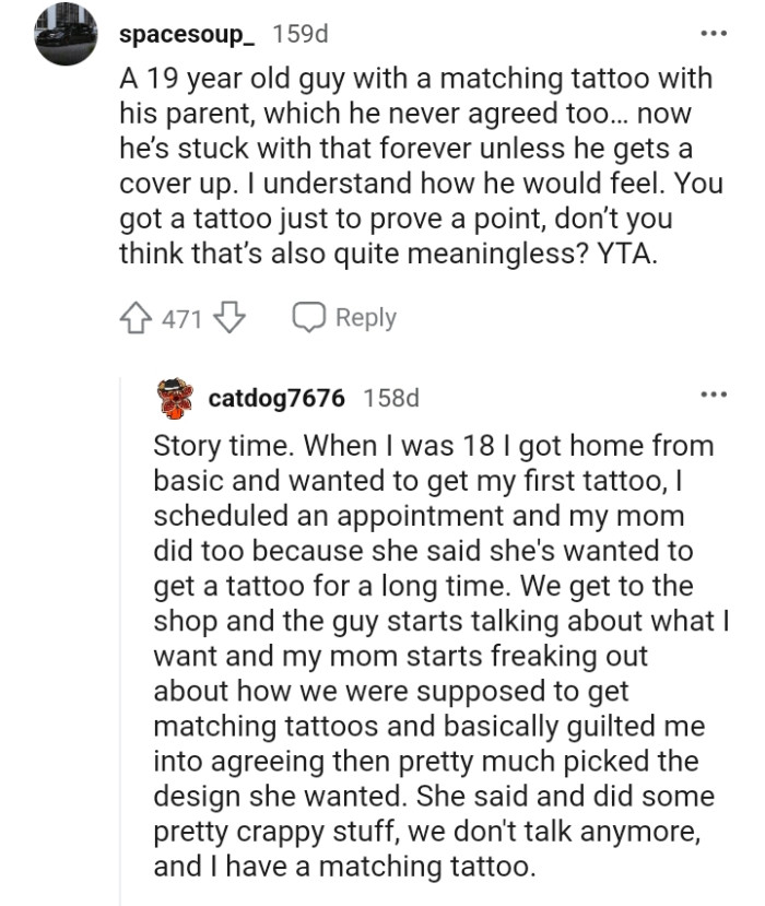 This Redditor understands how the son feels