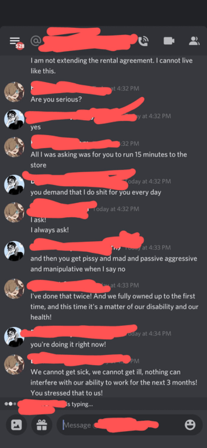 Roommate Who Demands Free Transportation, Food, And Shelter Gets