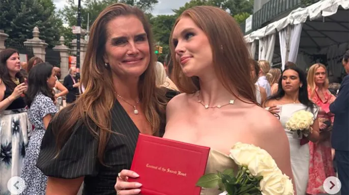Brooke Shields beams with pride as her youngest daughter steps into the next chapter, diploma in hand.