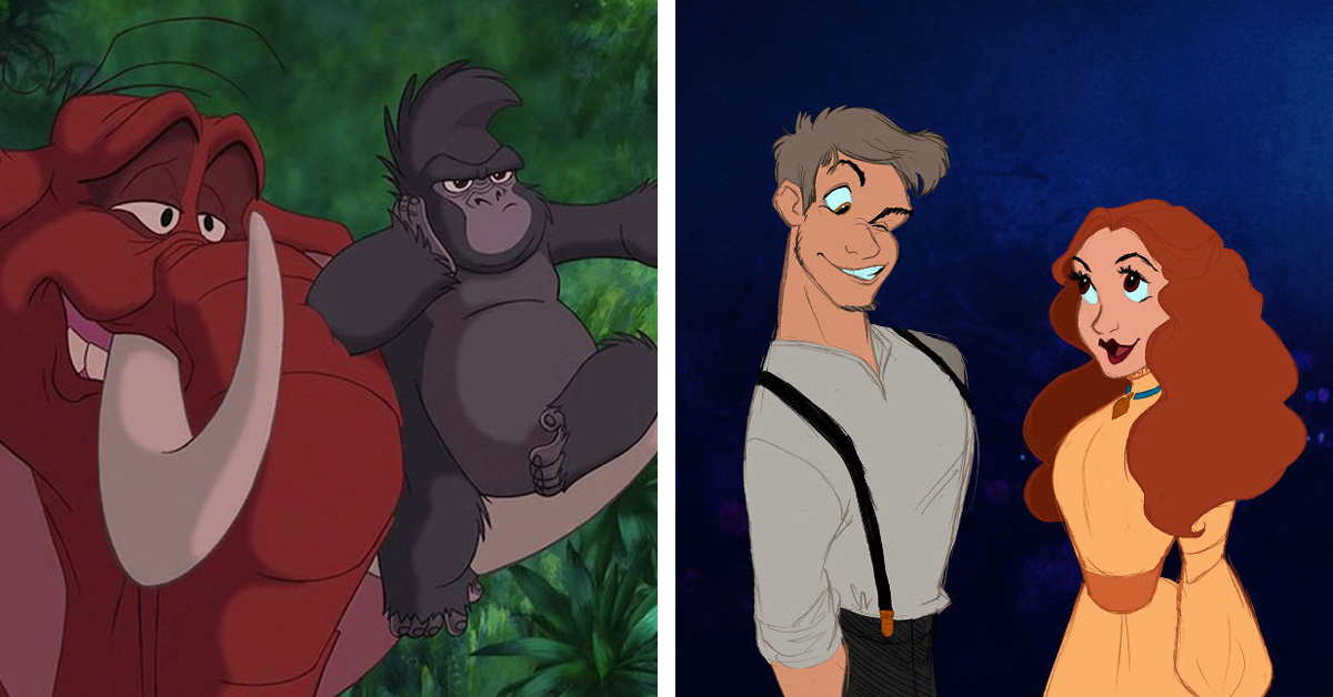 Disney Animal Characters Reimagined As Humans In True-To-Original Illustrations By Talented Artist