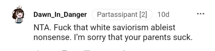 This redditor is sorry that the OP's parents suck