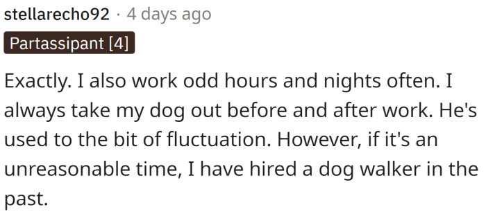 Others also work odd hours, but they managed to find a solution