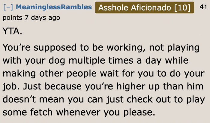 On top of oversharing, he made his coworker wait.