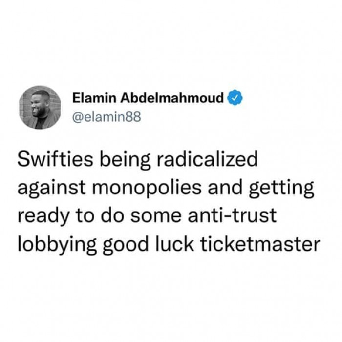 43. Some anti trust lobbying good luck ticketmaster