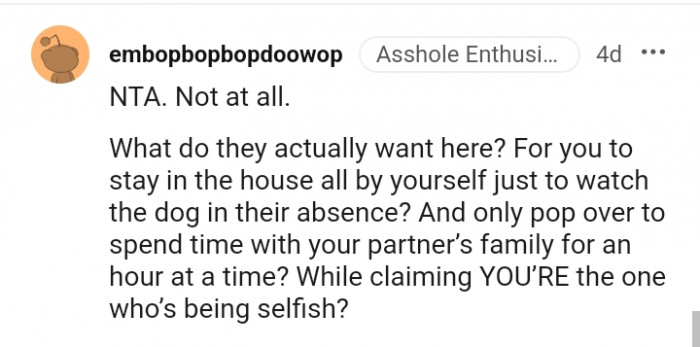 They want you to stay in the house all by yourself