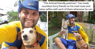 Mailman Takes The Most Adorable Selfies With Pets Met Along His Route