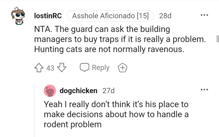 The building should buy traps if it's a problem