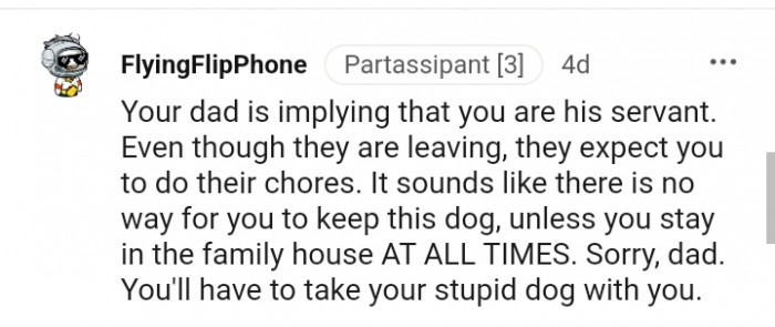 Sounds like there's no way you can keep the dog