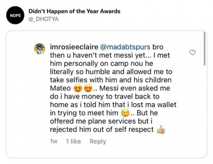 24. This person rejected Messi's plane services out of respect