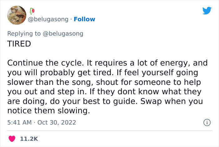 If you're tired, find someone who can continue the cycle. Do your best to guide.