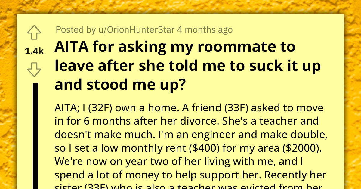 Redditor Asks Ungrateful Roommate To Move Out After She Brought Her