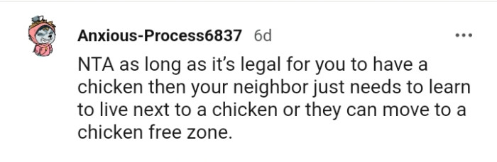 They can move to a chicken free zone