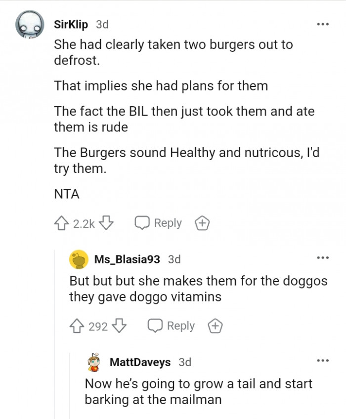 The burgers sound healthy and nutritious