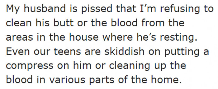 After the surgery, she isn't too willing to take care of it.