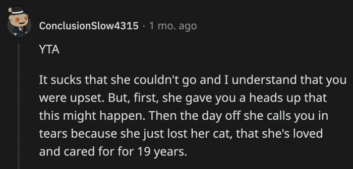 OP's sister warned him about this scenario happening but he dismissed that...