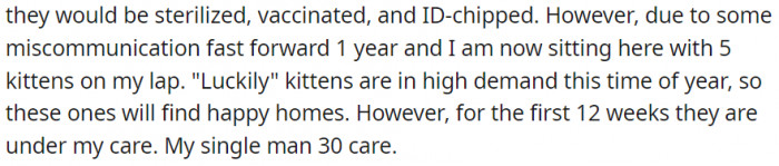 They would be sterilized and vaccinated