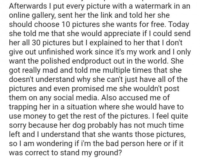 Her dog probably doesn't have much time left