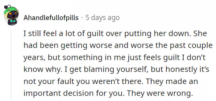 15. Their child was a fully grown adult capable of making their own decisions, yet OP's parents made it for them