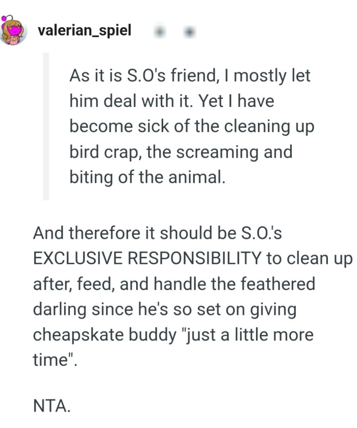 It should be the partner's responsibility