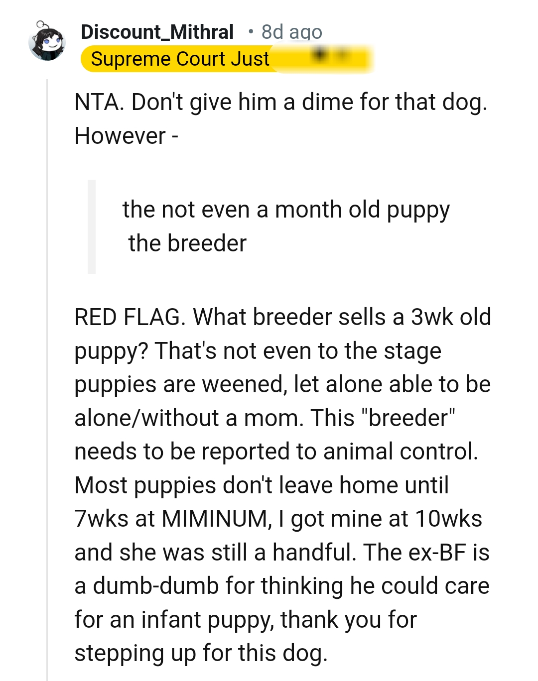 The breeder should be reported.