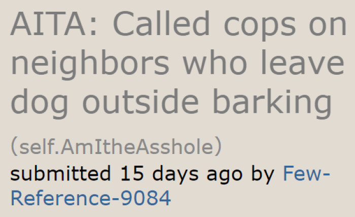 A Redditor was concerned about a Shiba Inu freezing outside; that's why they called the cops.