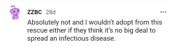 This Redditor would never adopt from that rescue