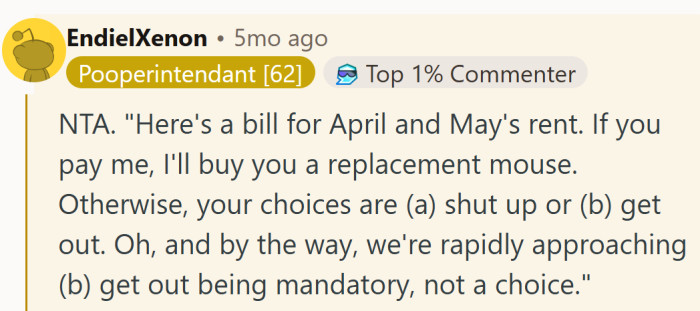 Nothing like a rent invoice to make a man rethink his passion for gaming hygiene.
