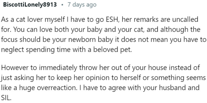 Remarks were uncalled for, but kicking her out was an overreaction