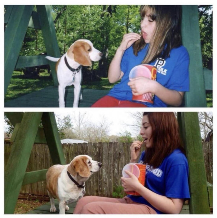 20. "Best friends for life (10 years ago vs. now)."