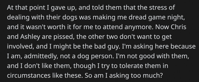 OP Then Called It a Truce and Told Them He Wouldn't Be Able to Attend Anymore, Which Upset the Couple Immensely