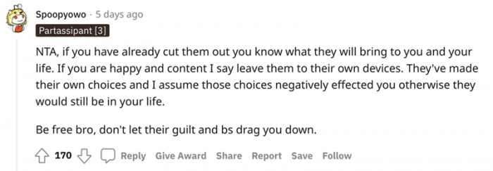 Don't let their guilt and nonsense drag you down