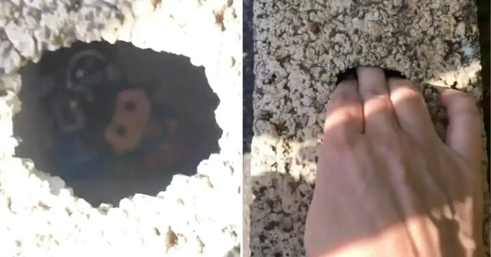 All her efforts to retrieve the key failed. It was just too narrow for her hand to get in