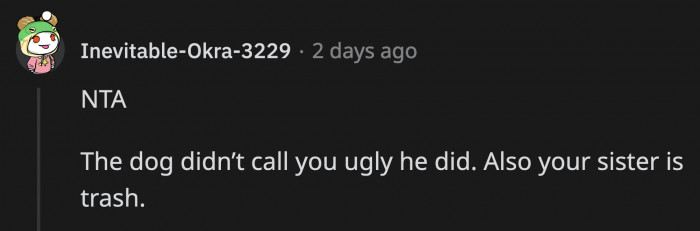 She gave OP terrible advice and basically called her stupid for having feelings