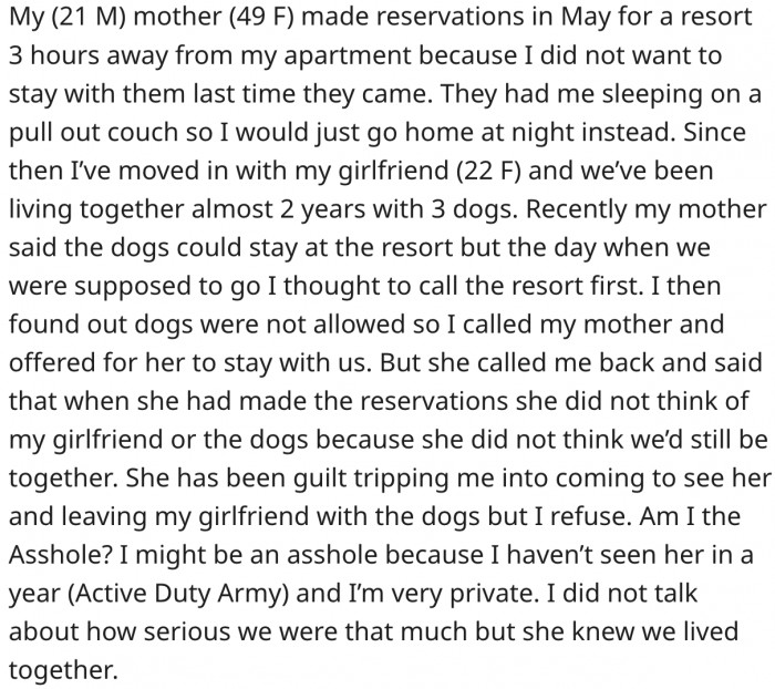 Here's OP's story. Then Reddit responds.