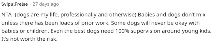 It can be challenging to try to keep a dog and a baby safe together, especially with two larger dogs.