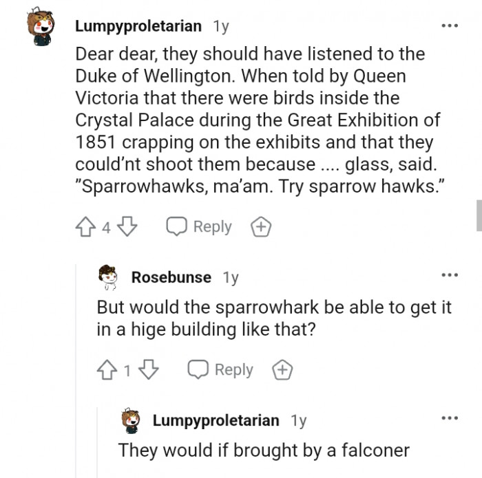 There were birds inside the crystal palace during the the great exhibition