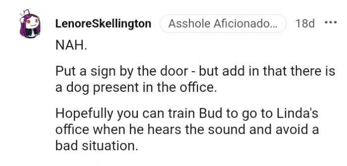 8. Put a sign saying that a dog is inside