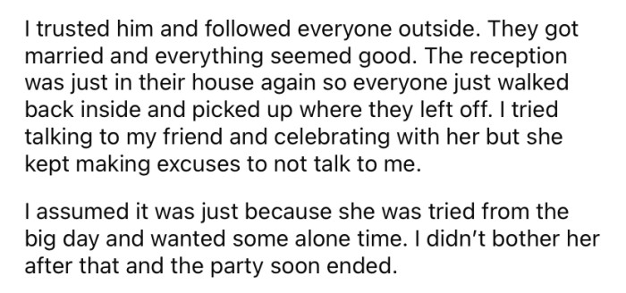 The OP asked if he should go home and change considering the change in event status, but his friend's fiancé said it was fine and there was no need.