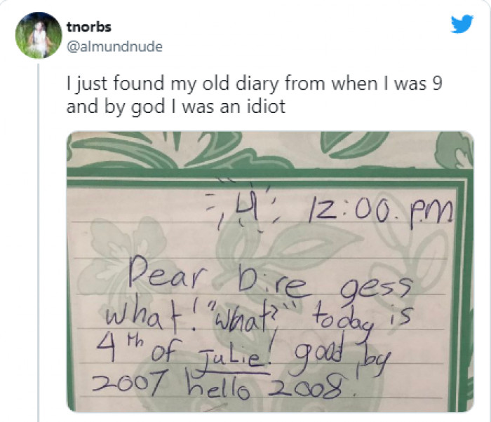 13. This diary entry is absolutely entertaining