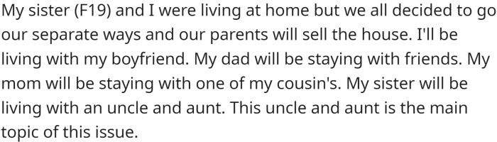 Although she understands that her parents need to sell the house and move on with their lives, she is understandably upset about not being able to see her dog as often as she would like.
