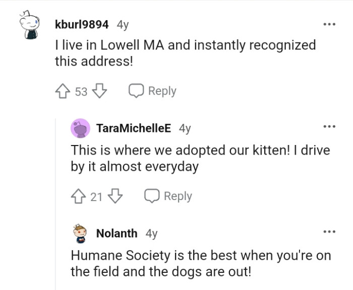 This Redditor recognizes the address