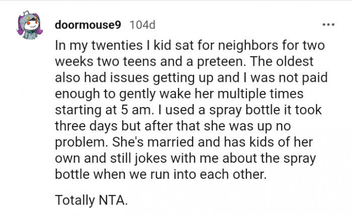 This Redditor used a spray bottle