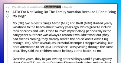 Woman Decides Not To Go On Family Vacation Because She Can't Bring Her ESA Dog