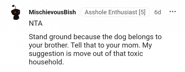 This Redditor is suggesting for the OP to move out