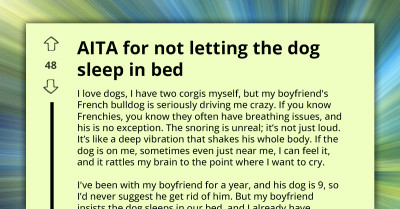 Insomniac Woman Wants Boyfriend’s Snoring Dog to Sleep in Another Room, Wonders If She’s the A-Hole