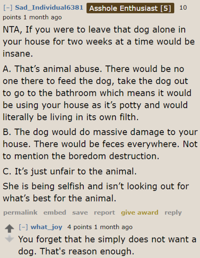 The OP not liking dogs is a valid reason to refuse. It's better to pass the responsibility to someone else who is capable of taking care of it.