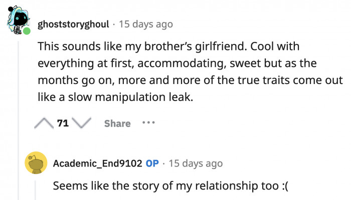 A difficult relationship is better than an expensive divorce down the road