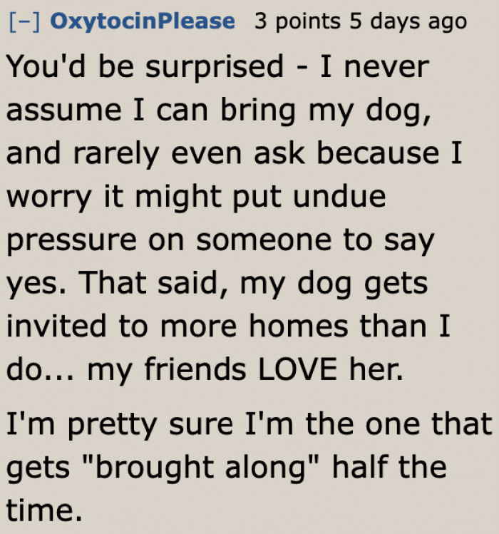 It's always best if the invitation to bring the dog along comes directly from the host.